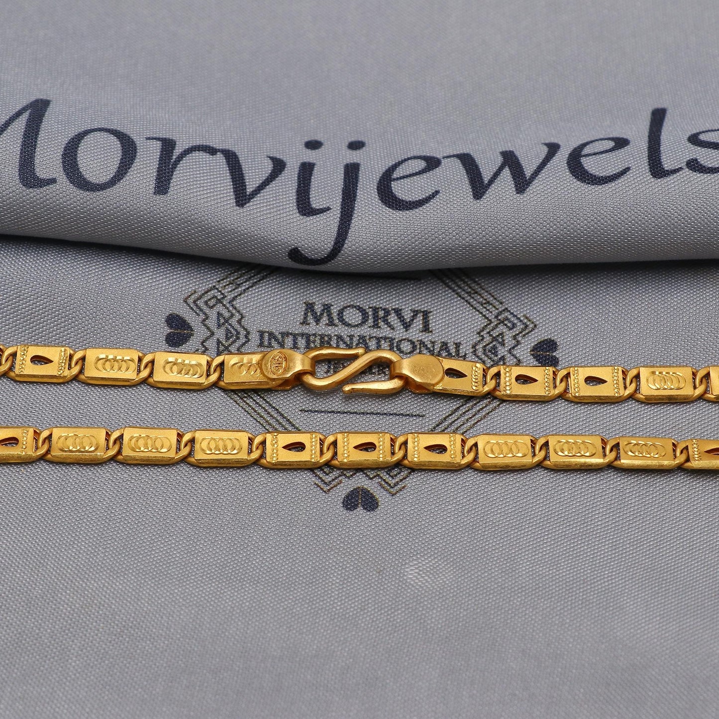 22k Yellow Gold Chain Necklace Gift , all sizes, 22k karat 22kt 22ct Indian Gold Handmade chain necklace Jewelry for gift, K6602