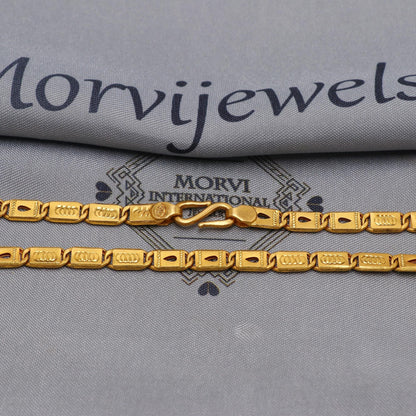 22k Yellow Gold Chain Necklace Gift , all sizes, 22k karat 22kt 22ct Indian Gold Handmade chain necklace Jewelry for gift, K6602