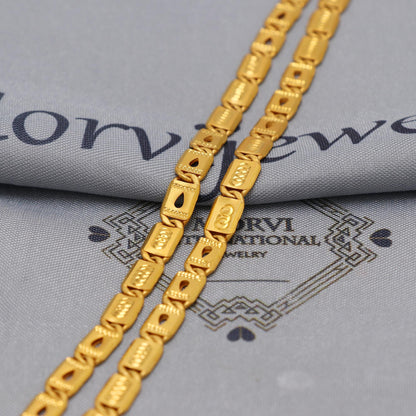 22k Yellow Gold Chain Necklace Gift , all sizes, 22k karat 22kt 22ct Indian Gold Handmade chain necklace Jewelry for gift, K6602
