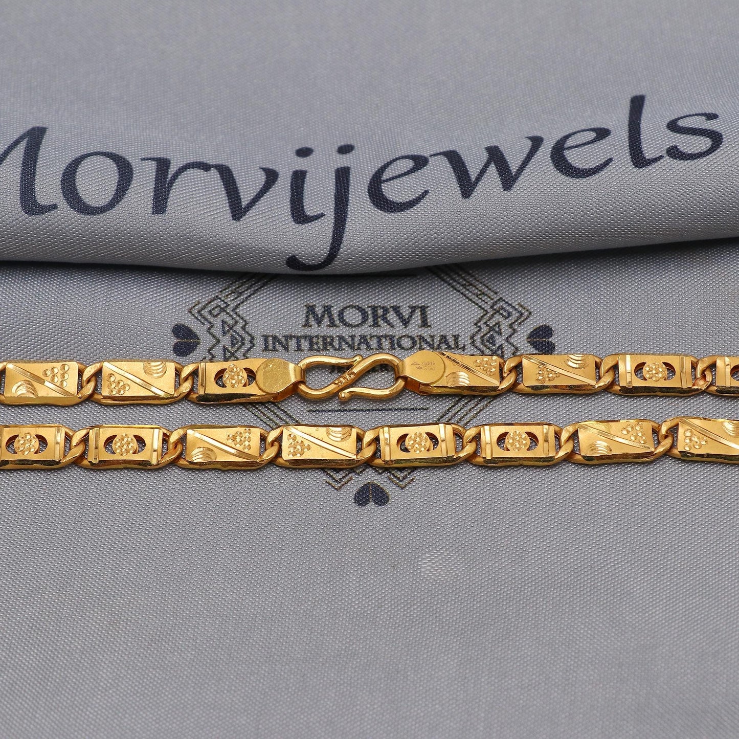 22k Yellow Gold Chain Necklace Gift , all sizes, 22k karat 22kt 22ct Indian Gold Handmade chain necklace Jewelry for gift, K6603