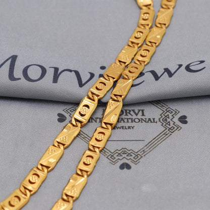 22k Yellow Gold Chain Necklace Gift , all sizes, 22k karat 22kt 22ct Indian Gold Handmade chain necklace Jewelry for gift, K6603
