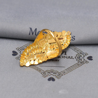 22k Yellow Gold Ring Size 7.25 US and All, Hallmark Women Gold Ring Jewelry, Indian Vintage Design Gold Ring, Wedding Gold Ring, K6607
