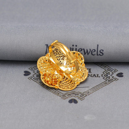 Red Enamel 22k Yellow Gold Ring, Women Gold Ring Jewelry, Indian Vintage Design Gold Ring, Filigree Wedding Gold Rajasthani Ring, K6620