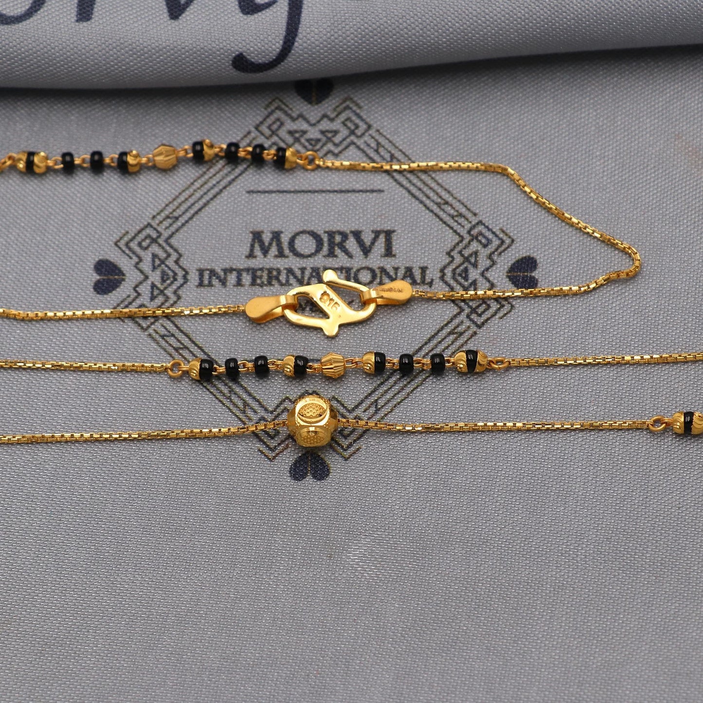 22k gold chain mangalsutra necklace with gold beads and black beads, Indian Wife Jewelry, Mangal Sutra Gifts for Wife, K6479
