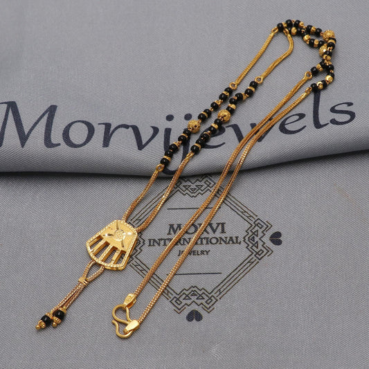 Indian 22k gold chain mangalsutra chain necklace with gold beads and black beads, Wife Jewelry, Mangal Sutra Gifts for Wife, K6482