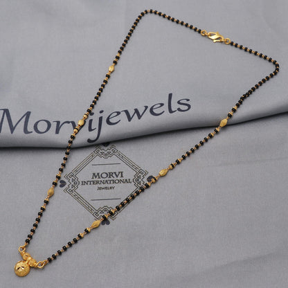 22kt 22k gold chain mangalsutra black beaded chain necklace, Wife Necklace Jewelry, Mangal Sutra Gifts for Wife, K6487