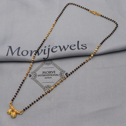 22kt 22k gold chain mangalsutra black beaded chain necklace, Wife Necklace Jewelry, Mangal Sutra Gifts for Wife, K6489