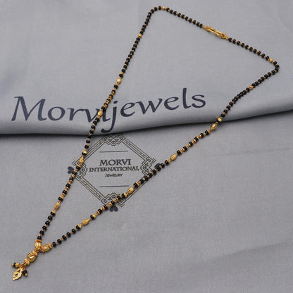 22kt 22k gold chain mangalsutra black beaded chain necklace, Wife Necklace Jewelry, Mangal Sutra Gifts for Wife, K6491