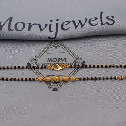 22kt 22k gold chain mangalsutra black beaded chain necklace, Wife Necklace Jewelry, Mangal Sutra Gifts for Wife, K6492