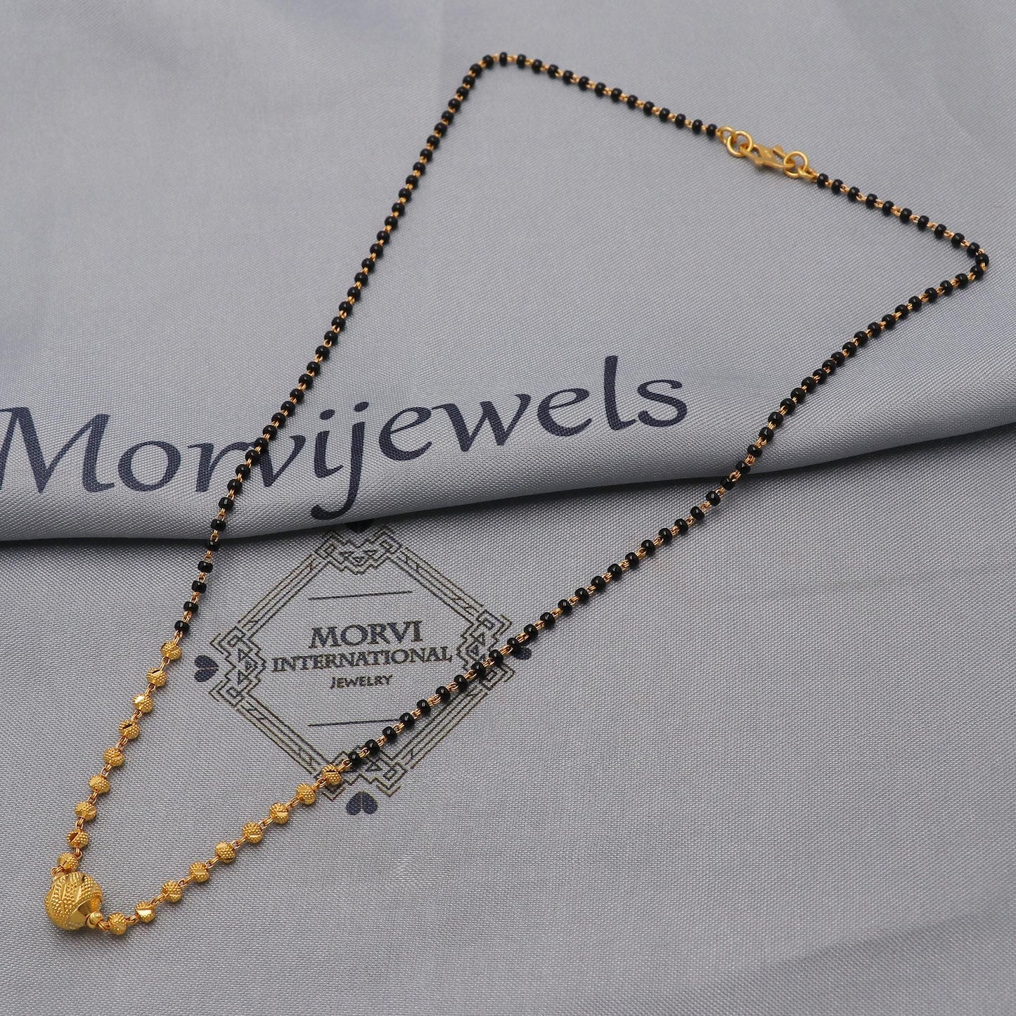 22kt 22k gold chain mangalsutra gold and black beaded chain necklace, Wife Necklace Jewelry, Mangal Sutra Gifts for Wife, K6494