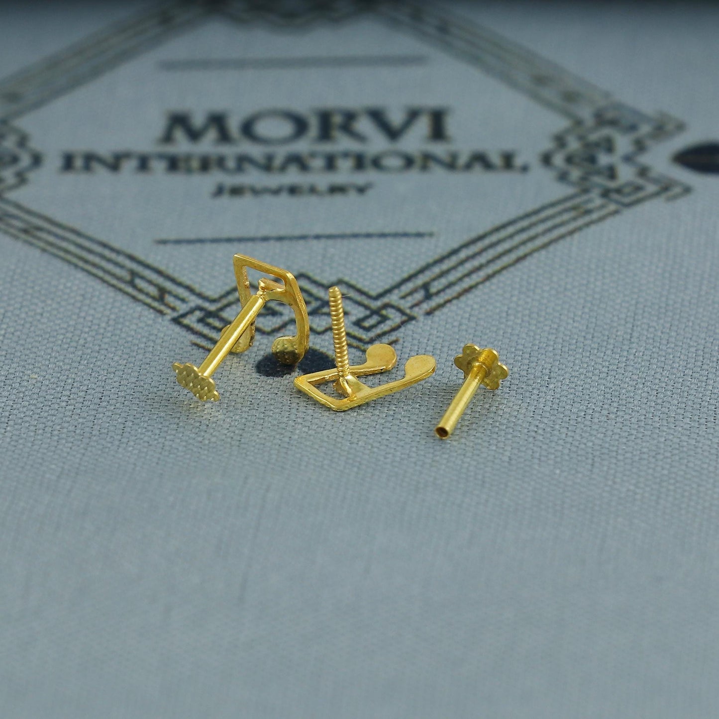 music note 18k Gold Studs cartilage studs earrings, cartilage piercing, screw back small tiny earrings,