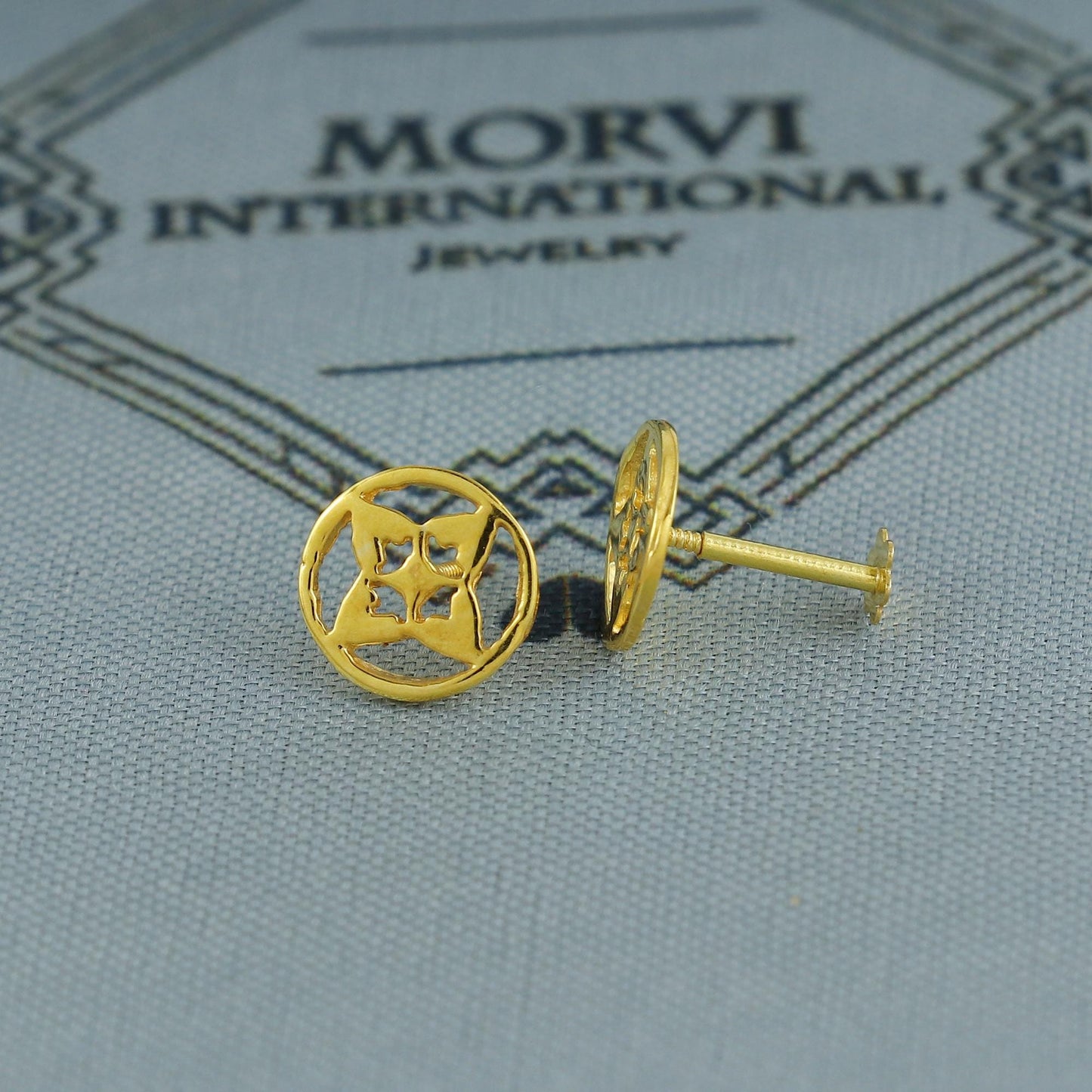 flower 18k Gold earrings cartilage studs earrings, baby Teen studs,