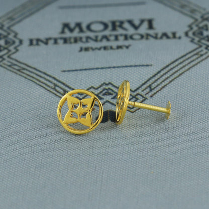 flower 18k Gold earrings cartilage studs earrings, baby Teen studs,