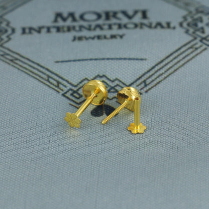 18k Spiral stud earrings small