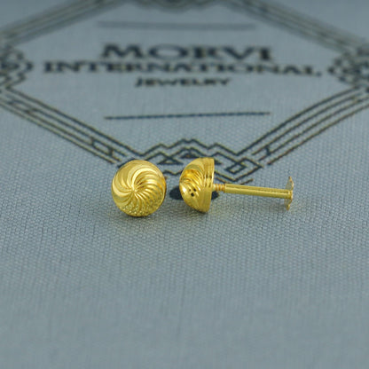 18k Gold Studs cartilage studs earrings, baby Teen studs, cartilage piercing, nose pin for Everyday Wear, screw back small tiny earrings,