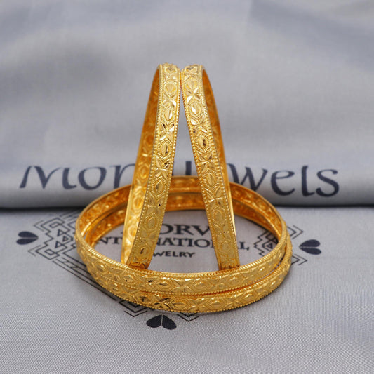 Pure 22k Gold Bangles  lightweight Indian Handmade vintage design, Traditional, Bangle Bracelet Wedding women Jewelry, inner wax