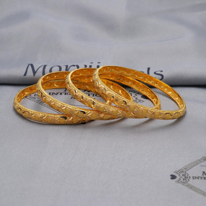 Pure 22k Gold Bangles Indian Handmade vintage design, Traditional Rajasthan India, Bangle Bracelet Wedding women Jewelry, inner wax lac