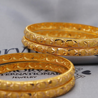 Pure 22k Gold Bangles Indian Handmade vintage design, Traditional Rajasthan India, Bangle Bracelet Wedding women Jewelry, inner wax lac