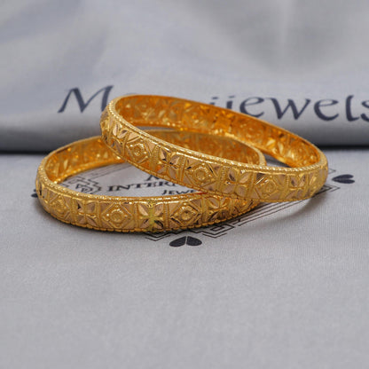 Pure 22k Gold Bangles Indian Handmade lightweight delicate vintage design, Traditional, Bangle Bracelet Wedding women Jewelry, inner wax lac