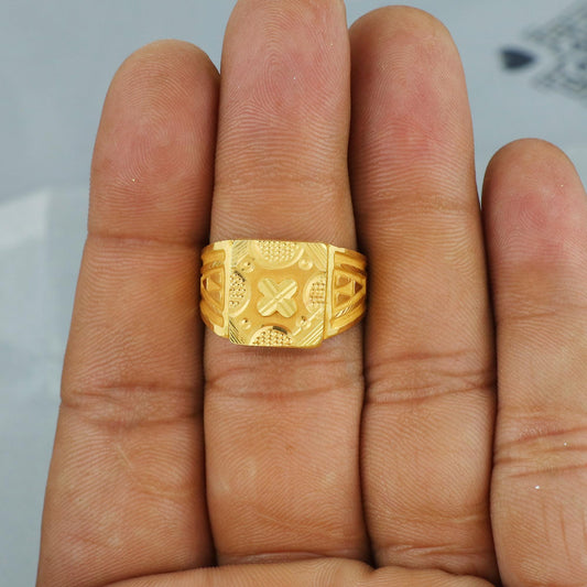 22k Yellow Gold Ring Indian Gold Ring Jewelry Handmade Edwardian Vintage Design Jewelry, K6700