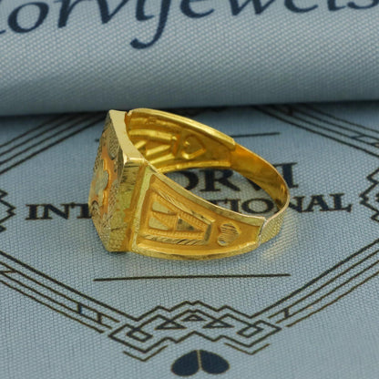 22k Yellow Gold Ring Indian Gold Ring Jewelry Handmade Edwardian Vintage Design Jewelry, K6700