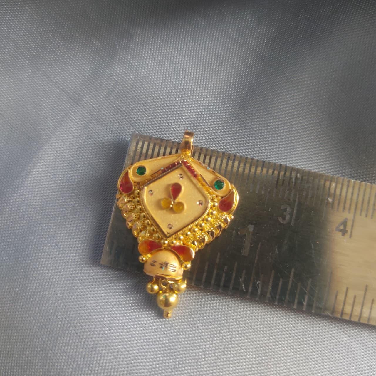 Locket 22k Yellow Gold Pendant Necklace Handmade Indian Handmade Vintage Antique Design Jewelry, K6705