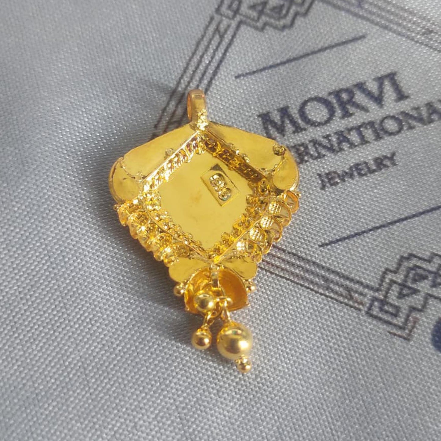 Locket 22k Yellow Gold Pendant Necklace Handmade Indian Handmade Vintage Antique Design Jewelry, K6705