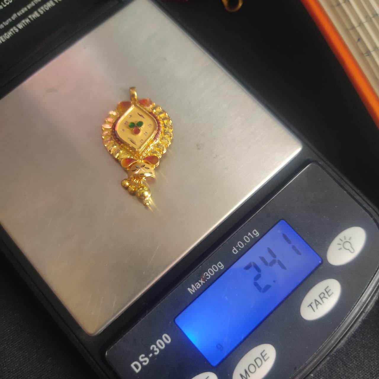 Locket 22k Yellow Gold Pendant Necklace Handmade Indian Handmade Vintage Antique Design Jewelry, K6706