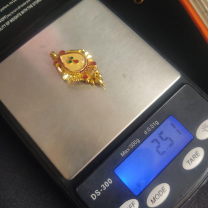 Locket 22k Yellow Gold Pendant Necklace Handmade Indian Handmade Vintage Antique Design Jewelry, K6708