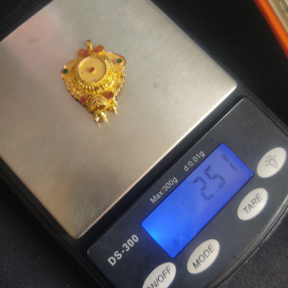 Locket 22k Yellow Gold Pendant Necklace Handmade Indian Handmade Vintage Antique Design Jewelry, K6709