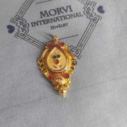 Locket 22k Yellow Gold Pendant Necklace Handmade Indian Handmade Vintage Antique Design Jewelry, K6710
