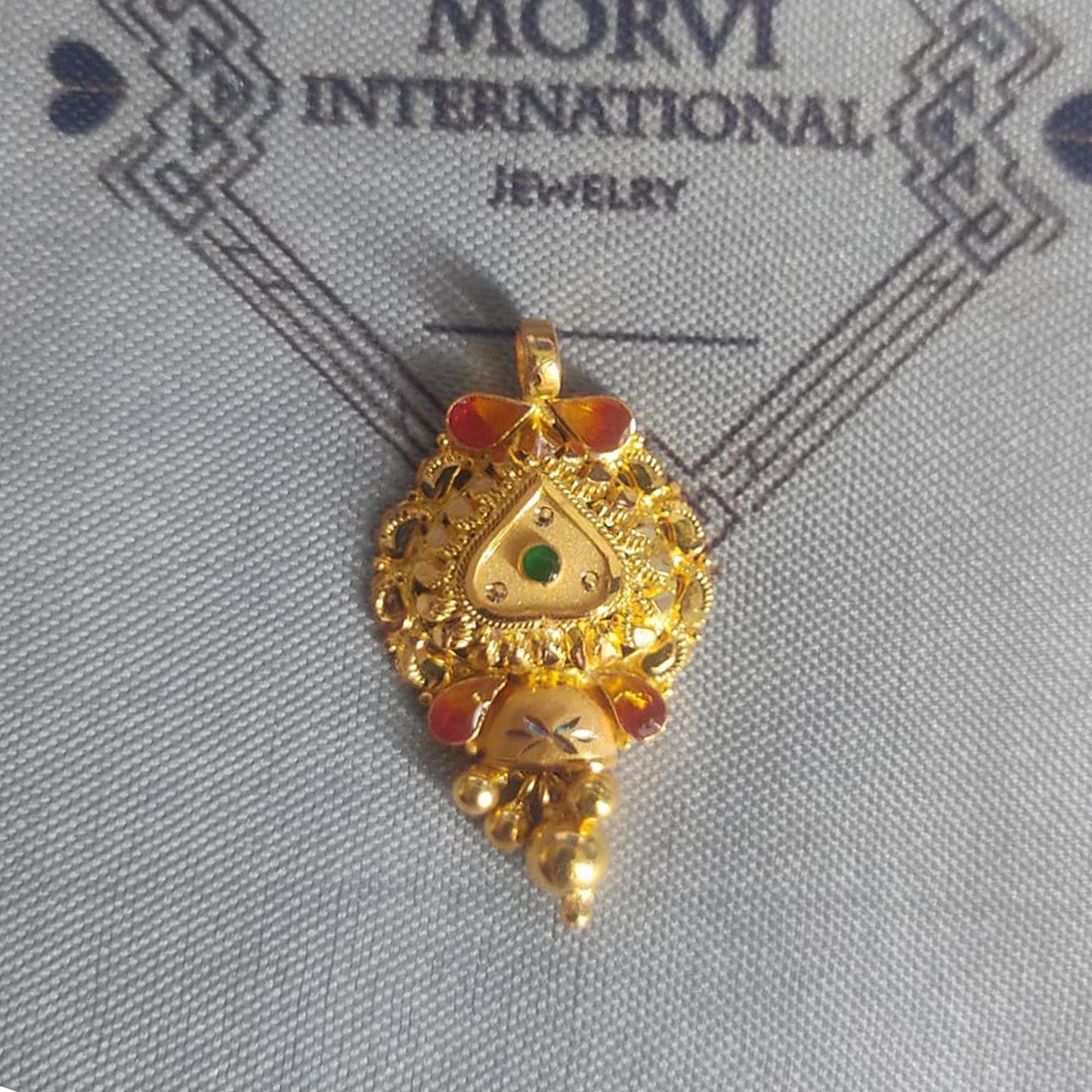 Locket 22k Yellow Gold Pendant Necklace Handmade Indian Handmade Vintage Antique Design Jewelry, K6712