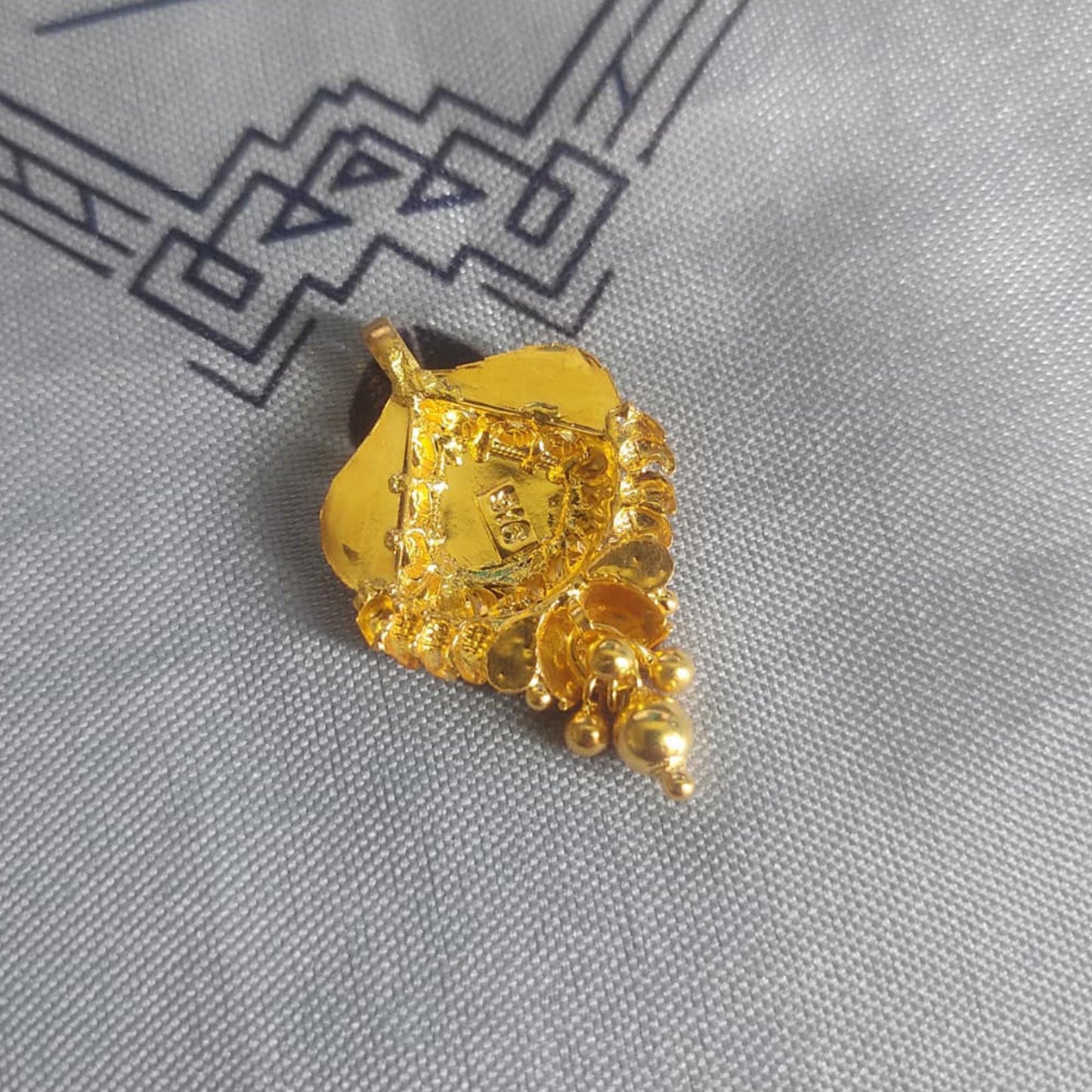 Locket 22k Yellow Gold Pendant Necklace Handmade Indian Handmade Vintage Antique Design Jewelry, K6713