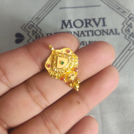 Locket 22k Yellow Gold Pendant Necklace Handmade Indian Handmade Vintage Antique Design Jewelry, K6713