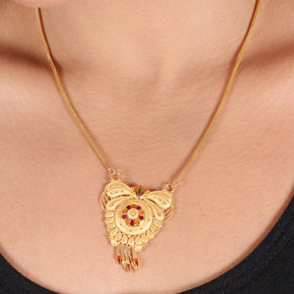22k Yellow Gold Pendant Handmade Indian Handmade Vintage Antique Design Jewelry, K6714