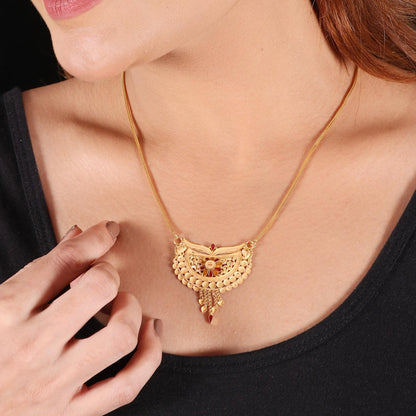 Locket 22k Yellow Gold Pendant Necklace Handmade Indian Handmade Vintage Antique Design Jewelry, K6715