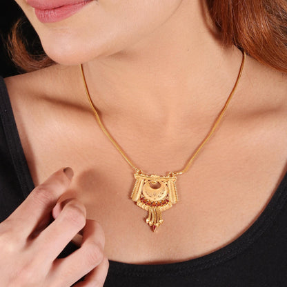 Locket 22k Yellow Gold Pendant Necklace Handmade Indian Handmade Vintage Antique Design Jewelry, K6716