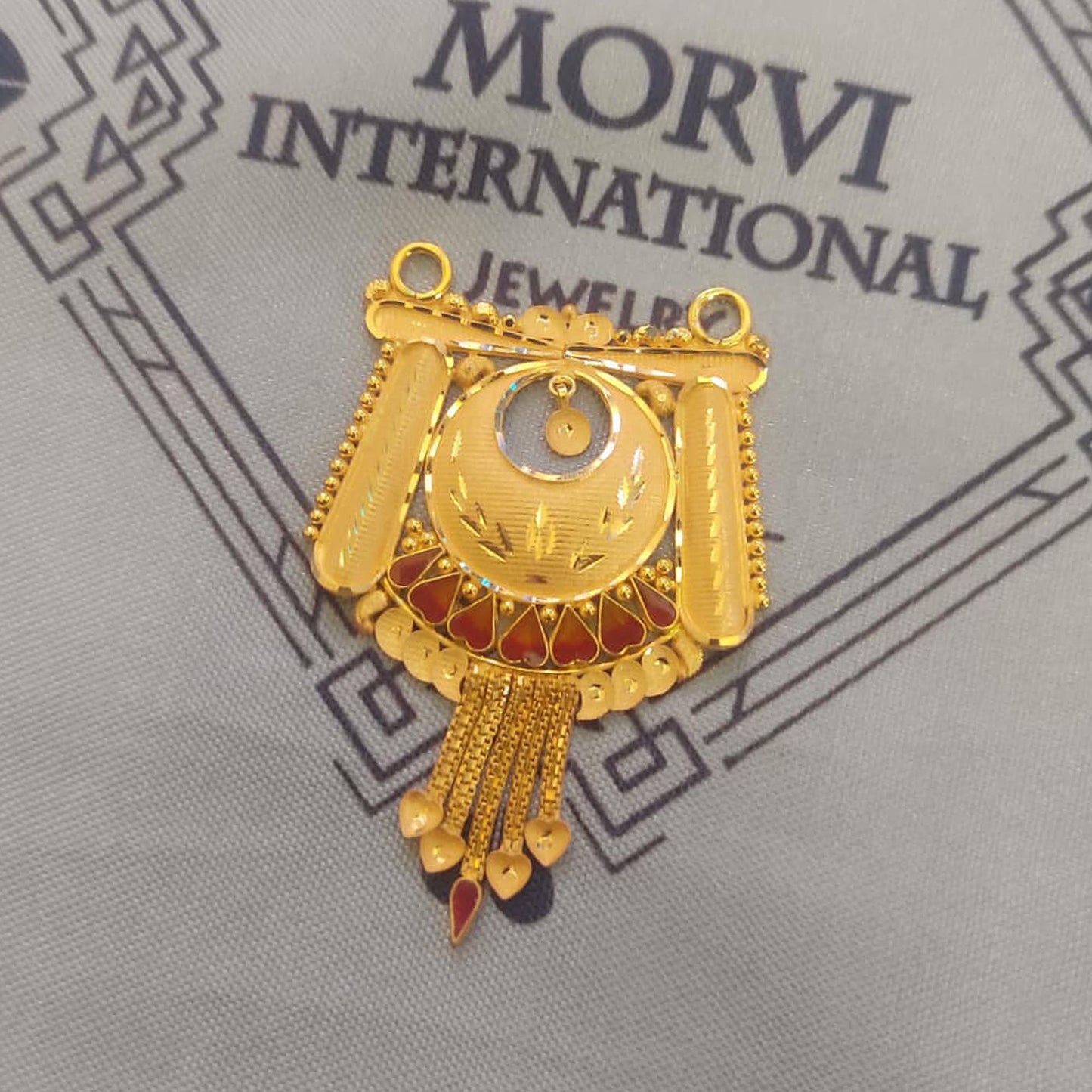 Locket 22k Yellow Gold Pendant Necklace Handmade Indian Handmade Vintage Antique Design Jewelry, K6716