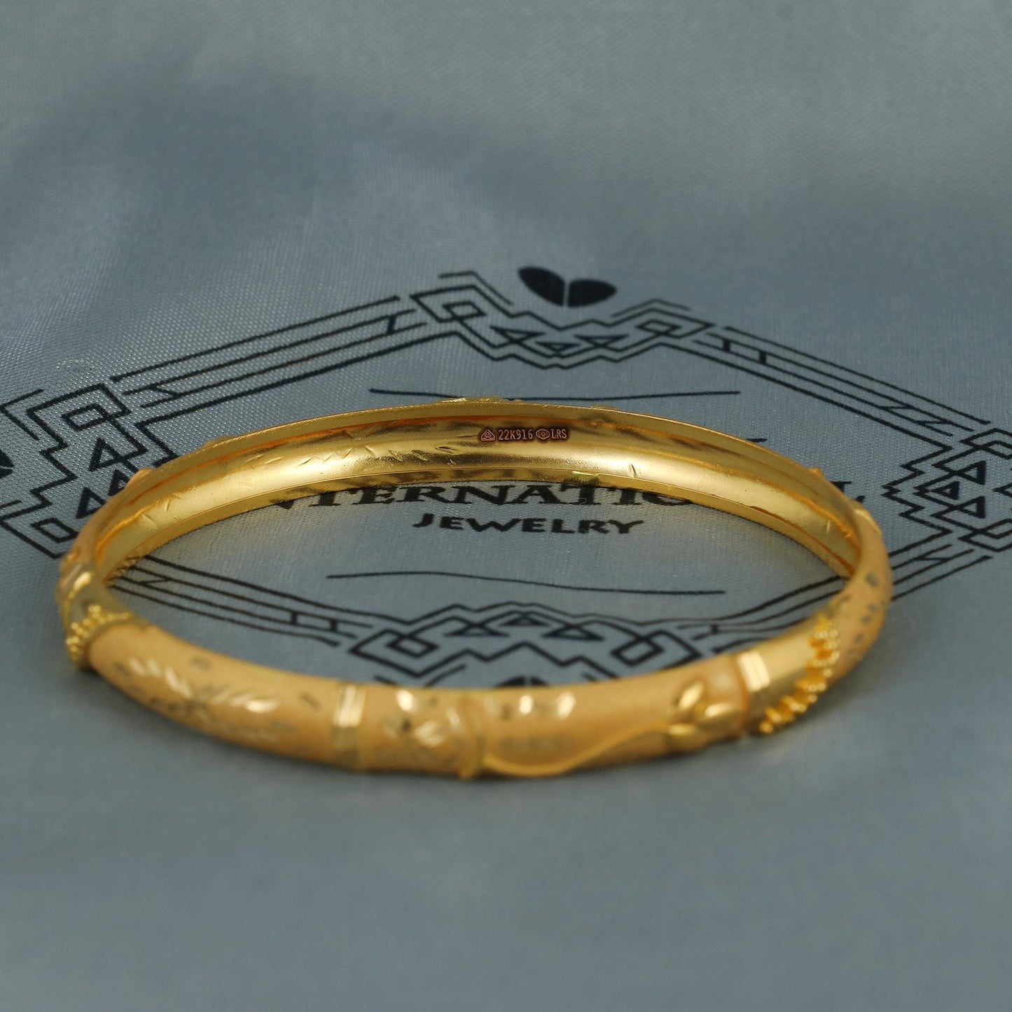 22k Gold Bangle Indian Handmade lightweight, wax filled, Single Bangle, all size, Handmade Gold Bangle Floral Design, 22k Jewelry Indian