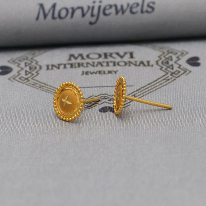 22k Gold Studs earrings, screw back small  earrings, Genuine Gold Earrings Indian Handmade Jewelry for Women, K6721