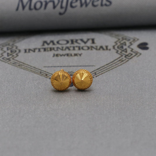 22k Gold Studs earrings, screw back small  earrings, Genuine Gold Earrings Indian Handmade Jewelry for Women, K6722