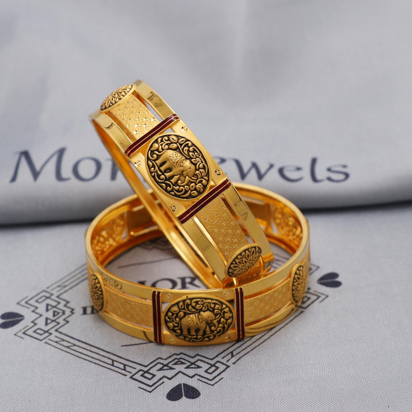 Pure 22k Gold Bangles Indian Handmade Asian vintage design, Traditional, Bangle Bracelet Wedding women Jewelry, Floral Bracelet Women