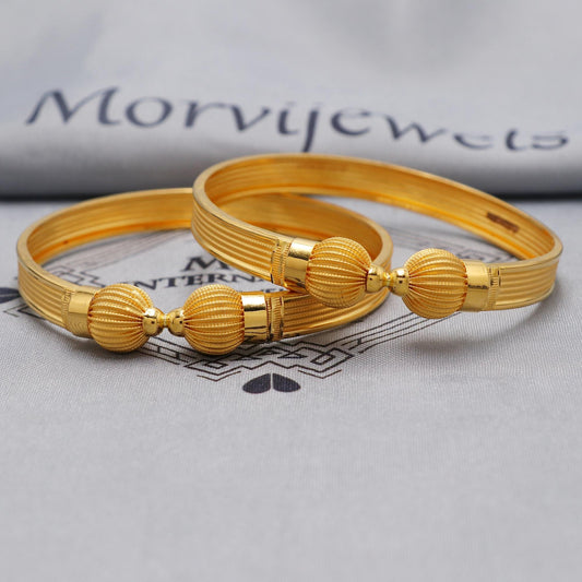 Pure 22k Gold Bangles Indian Handmade Asian vintage design, Traditional, Bangle Bracelet Wedding women Jewelry, Ball Beads Bracelet Women