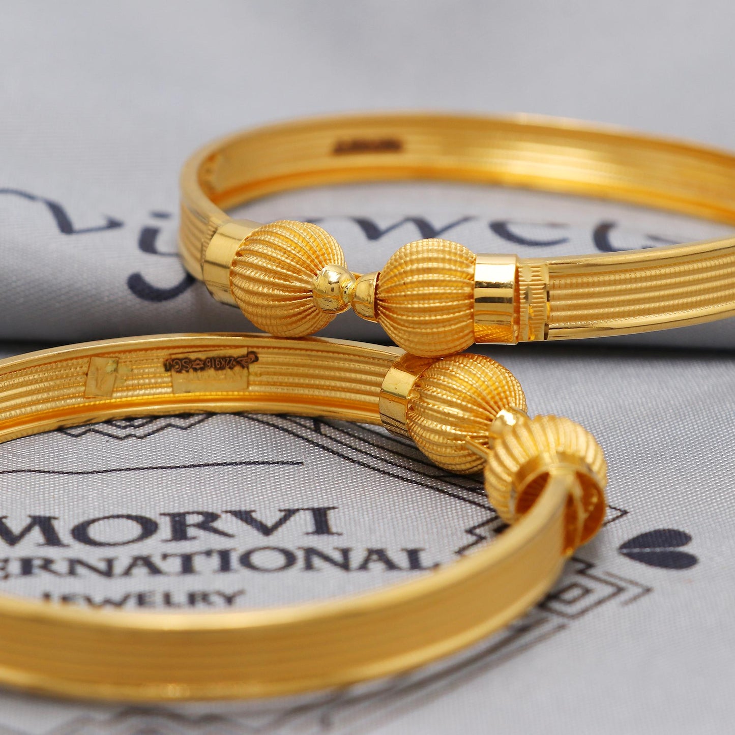 Pure 22k Gold Bangles Indian Handmade Asian vintage design, Traditional, Bangle Bracelet Wedding women Jewelry, Ball Beads Bracelet Women
