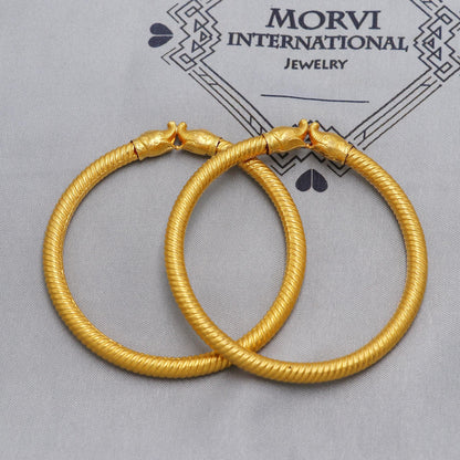 Pure 22k Gold Bangles Indian Handmade Asian vintage design, Traditional, Bangle Bracelet Wedding women Jewelry, Copper Rode Inside Bracelet