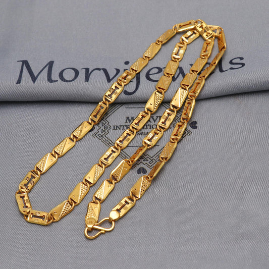 22k Yellow Gold Chain Necklace Gift , all sizes, 22k karat 22kt 22ct Indian Gold Handmade chain necklace Jewelry for gift, K6598