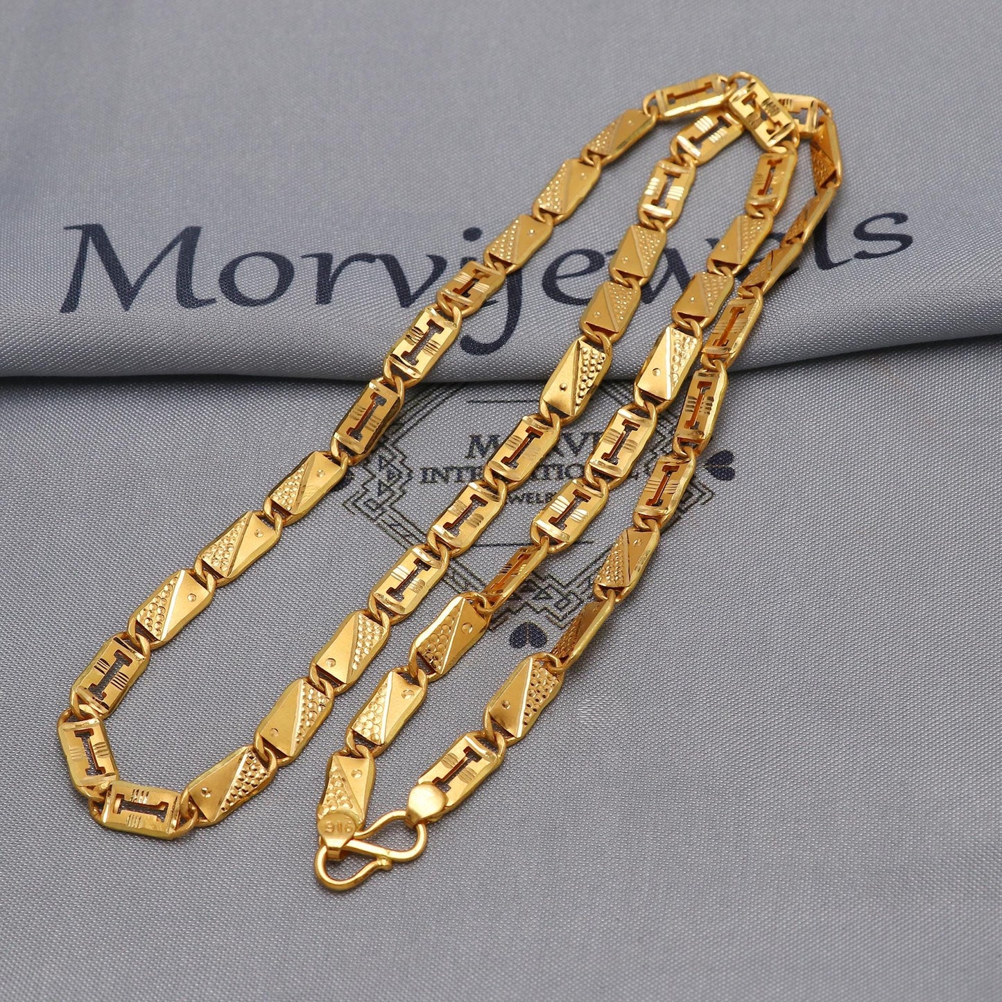 22k Yellow Gold Chain Necklace Gift , all sizes, 22k karat 22kt 22ct Indian Gold Handmade chain necklace Jewelry for gift, K6598