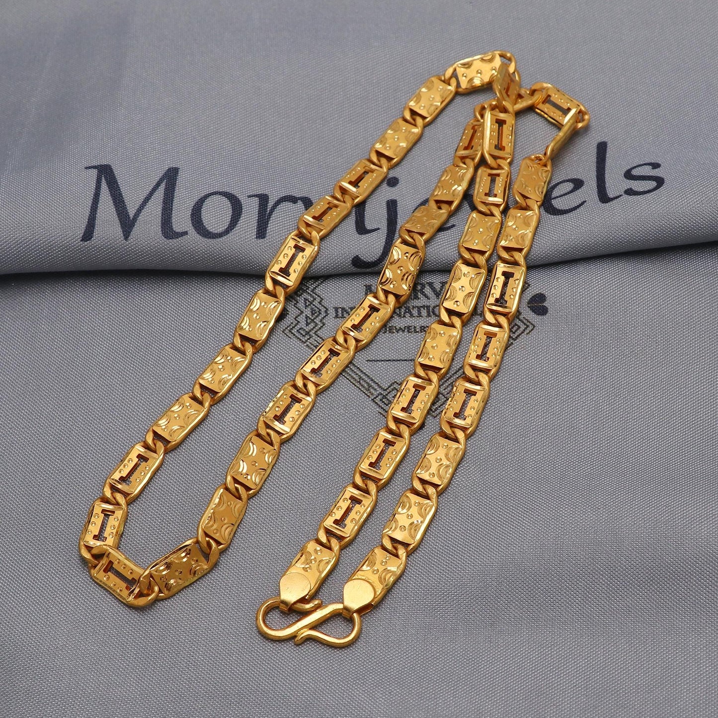 22k Yellow Gold Chain Necklace Gift , all sizes, 22k karat 22kt 22ct Indian Gold Handmade chain necklace Jewelry for gift, K6599