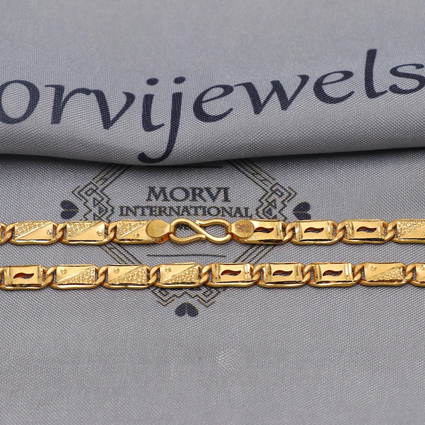 22k Yellow Gold Chain Necklace Gift , all sizes, 22k karat 22kt 22ct Indian Gold Handmade chain necklace Jewelry for gift, K6601