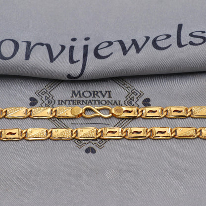 22k Yellow Gold Chain Necklace Gift , all sizes, 22k karat 22kt 22ct Indian Gold Handmade chain necklace Jewelry for gift, K6601